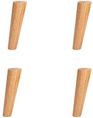 Möbelbeine aus Eiche, Sofabeine, Tischbeine, TV-Tischfüße, Tischgestell, Couchtischbeine, Stühle, für Schrank, Schlafzimmer, Esstisch, Arbeitstisch, mit Zubehör, 4er-Set, schräger Kegel