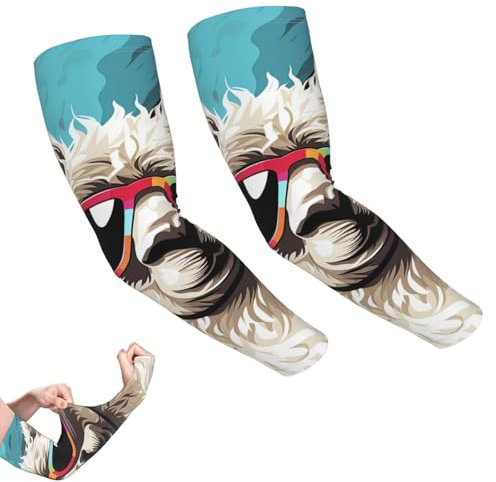 GlbnSHeric Armstulpen, UV-Sonnenschutz, Tattoo-Abdeckung, Adler fliegt über den Arm, Sonnenärmel für Männer und Frauen, Alpaka-Sonnenbrille, One size