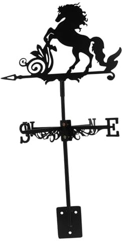 Milisten Girouette Forme De Cheval Décoration Rétro pour Jardin Outil De Mesure du Vent pour Toit Et Cour