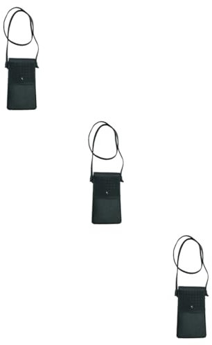 GALPADA 3stücke Damen Mini Pu Leder Umhängetasche Beidseitige Handytasche Für Alltag Reisen Und Shopping Multifunktionale Geldbörse Für Schlüssel Und Essentials Schwarz