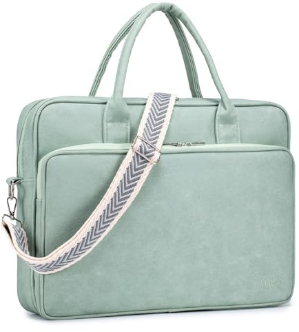 SUCIKORIO Sac Ordinateur Portable Femme 15,6 Pouces - Imperméable Cuir Cabas à Bandoulière Pour Travail, Enseignant, Etudiante