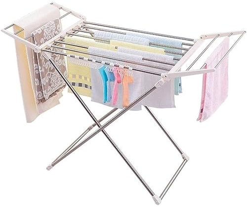 Tendedero plegable para ropa sucia, para uso en interiores y balcones, tendedero portátil con alas, estante de secado de piso simple para ropa, apto para viajes, secadora de ropa