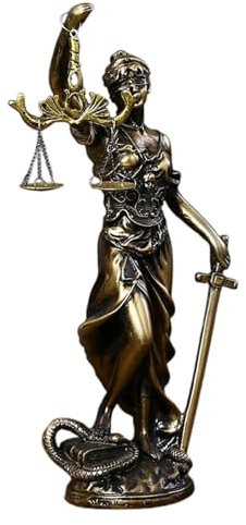 Mimoqk Lady Justice Statue | Elegant Lawyer Decor in Resin | Justice and Fairness Goddess Decor | Greek Mythology Goddess Statue for Justice and Fairness | Perfect Ornament for Lawyer Studio Desk