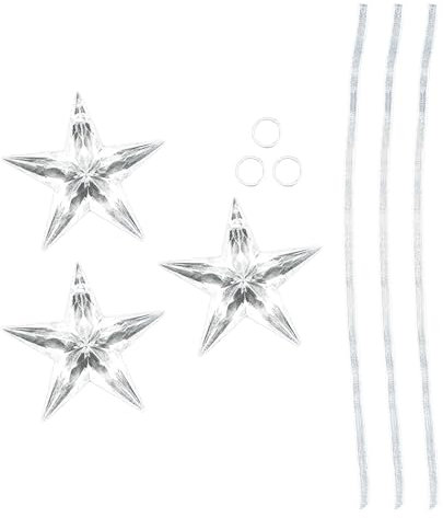 unilarinna Weihnachtsdekorationen Transparenter Kleiner Anhänger Acryl Eispickel Schnee Pentagramm Weihnachtsbaum Anhänger Wand Fenster Tür Familientreffen Gartendekoration Handy (L, One Size)