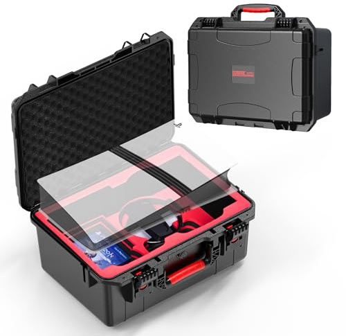 YipuVR Hard Case for PlayStation 5 Pro Console, Controllers, Games and Accessories, PS5 Pro Travel Storage Case, Waterproof Carrying Case Compatible with PlayStation 5 Pro Console-Only Case (Black)