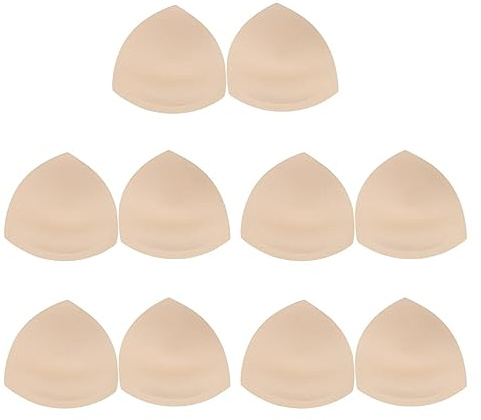 Dtaigou Inserti per reggiseno, inserti triangolari per reggiseno sportivo, 5 paia di copricapezzoli morbidi e traspiranti, con strato massaggiante ispessito, per reggiseno sportivo A/B o C/D, coppa