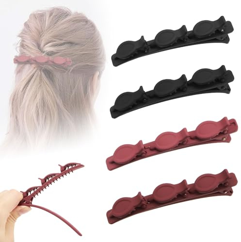 4 Stück geflochtene Haarspangen, elegante Haarstyling-Clips, doppellagige Haarspangen für Frauen und Mädchen(Based-Style6)