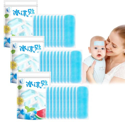 Confezione da 30 cerotti refrigeranti per bambini e adulti, riutilizzabili per dolori di febbre ed emicrania, compresse di raffreddamento per denti del giudizio
