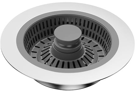 Diskbänkssil av rostfritt stål, 3-i-1 popup-golvavloppsfilter, diskbänk avloppssil 71–85 mm håldiameter, djup större än 4 cm kan installeras, perfekt skydd för diskbänkar
