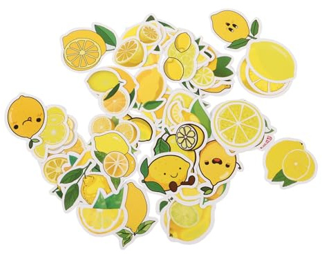 HOMSFOU 50pcs Lemon Sticker Cute Cartoon Adorable Stickers for Boys and Girls Bulk Vinyl for Decoration Laptop Phone Skateboard Use