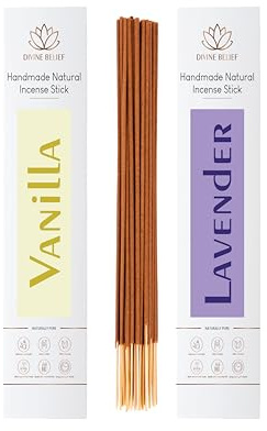 Varillas de incienso naturales sin carbón (vainilla y lavanda)