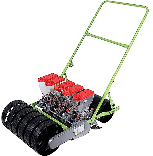 Esparcidor manual de semillas de jardín para una siembra eficiente de cacahuetes, maíz y frijoles, sembrador caminante fácil de usar para cultivo en el patio, siembra simultánea de 5 filas