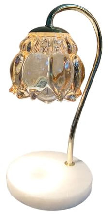 Lámpara Calentador de Velas con Interruptores Dimmer Base de Mármol Lámpara Lámpara de Calor para Velas Fundidor de Velas para el Hogar (Amber)