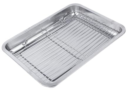 MotiveTech Bandeja para hornear con estante de enfriamiento, bandeja para galletas para cocinar y asar, multicolor, 45 x 35 x 4,8 cm