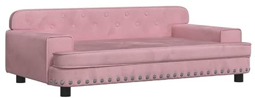 Eleganz Hundebett Rosa 90x53x30 cm Samt - Luxus Hundekorb mit weichem Bezug für kleine bis mittlere Hunde, waschbar & pflegeleicht für Wohnung und Haus