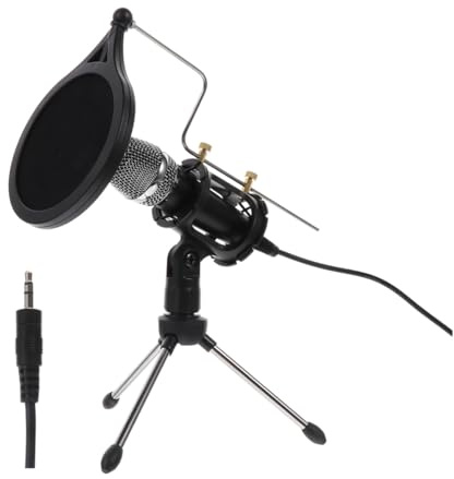 iplusmile Kit de Micrófono de Condensador Portátil para Ordenador y Móvil con Soporte de Trípode y Filtro Anti-ruido Adecuado para Grabación y Karaoke