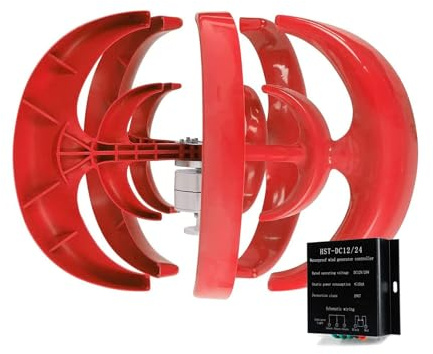 Kit de generador de turbina eólica Vertical de 1500 W - 12 V/24 V, CA trifásica, imán Permanente, Incluye Controlador, solución eficiente de energía renovable para Uso doméstico y Fuera de l