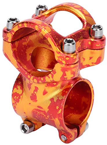 Bicycle Sole de guidon court Ultra Light en aluminium en alliage en alliage de VTT pour les vélos de route VTT 31,8 mm 35 mm 7 degrés Angle (Rouge avec de l'or)