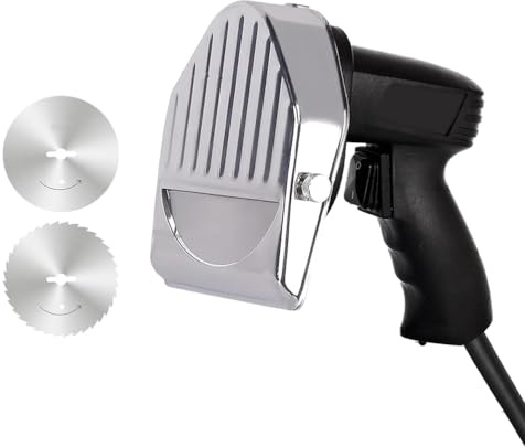 Jiayiyoux Cuchillo EléCtrico Para Shawarma/Kebab De 80 W, Cortador PortáTil De Kebab, Cuchillo EléCtrico Comercial Para Gyros, 2 Cuchillas ExtraíBles, Grosor MáXimo De Corte De 8 mm