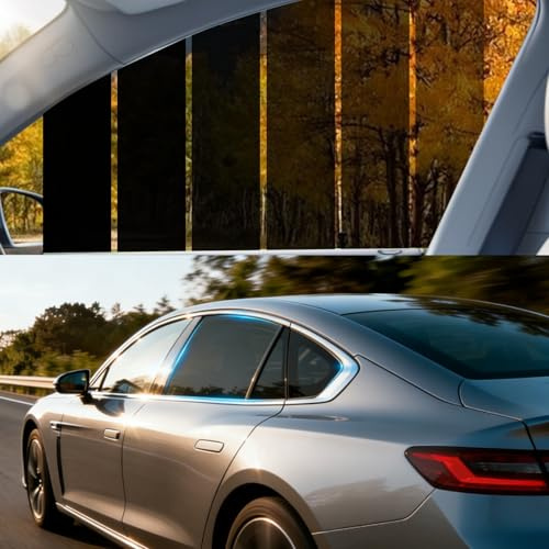 Tönungsfolie Auto, Auto-Fenstertönungsfolie 75cm x 3m, 5% VLT, Scheibentönungsfolie Sonnenschutzfolie Selbstklebend, Tönungsfolie für Autos, Van, LKW, Hausfenster