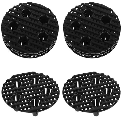 FUTUREORYY Supporti per Vasi da Fiori da Giardino 20 Pezzi, Rialzi Rotondi 10 Cm in Plastica Nera, Sottopentola per Piante da Esterno e Interno Drenaggio e Protezione Radici