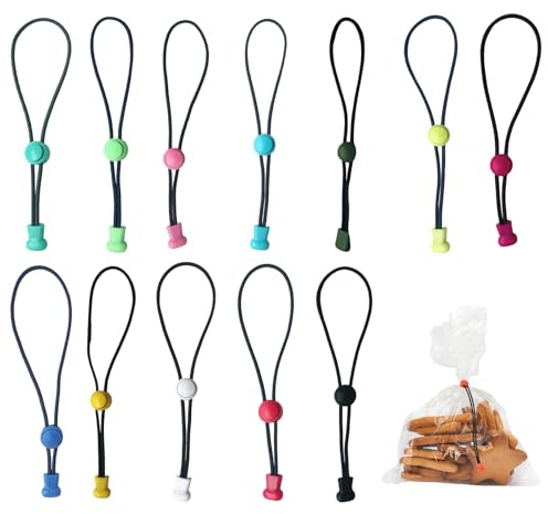 12 Stück Verschlussclips für Beutel & Tütenverschlüsse, Verstellbare Tütenclips, Wiederverwendbare Clips für Tüten, Lebensmittelbeutel, Praktische Verschlussklammern für Gefrierbeutel Angelruten