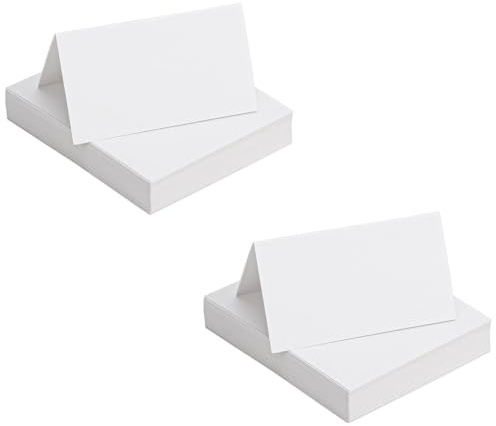 100 Pieces Marque Place Mariages Blanc, Porte Nom Tables Vierge, Carte Mariage Pliable, Plan de Table Mariage, Marque Place Anniversaire, Deco Table Mariages, Marques Place Communion