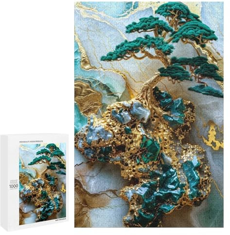 Abstract Bonsai Tree Wooden Art Puzzle, 1000 PCS – Year-End Present – to Assemble, Frame And Display