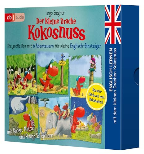 Englisch lernen mit dem kleinen Drachen Kokosnuss – Die große Box mit 6 Abenteuern für kleine Englisch-Einsteiger: Der kleine Drache Kokosnuss kommt ... Spukschloss – Schulfest auf dem Feuerfelsen