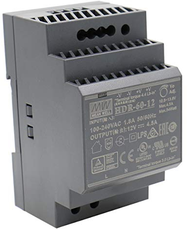 Mean Well DIN-Schienen-Netzteil, 54 W, 12 V, 4,5 A, MeanWell HDR-60-12, Panel-Montage