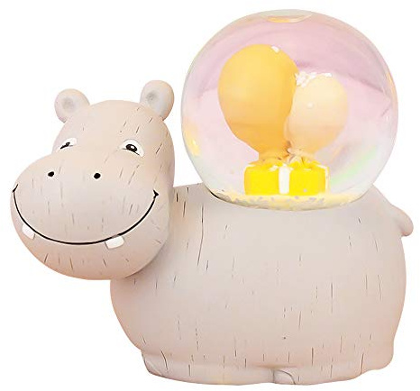 LANGING 1 globo de nieve hipopótamo 3D de agua musical bola de nieve bola de Navidad decoración de animales temática decoración del hogar