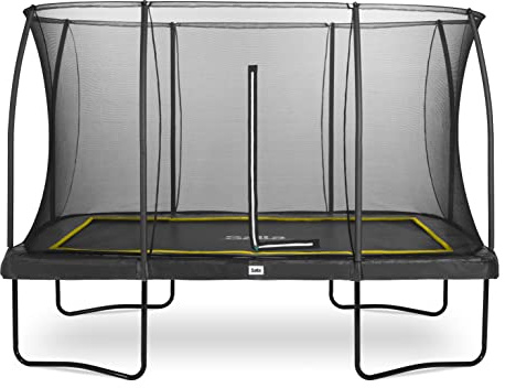 Salta Comfort Edition - Trampolin mit Sicherheitsnetz - 214x153cm - Schwarz | TÜV geprüft, Rechteckiges Outdoor Trampolin, Gartentrampolin - Set mit Sprungmatte, Sicherheitsnetz, Federn, Randabdeckung