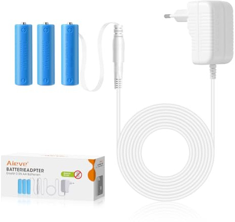 AIEVE Bloc d'alimentation 4,5 V - Adaptateur de batterie de rechange pour 3 piles AA - Compatible par exemple avec le thermostat sans fil AVM FRITZ! DECT 302, guirlande lumineuse LED, panneaux