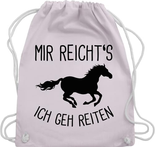 Shirtracer Turnbeutel Rucksack - Pferde und Zubehör - Mir reichts ich geh Reiten mit Pferd I Geschenk Reiter I Pferdemädchen - Unisize - Pastell Rosa - reiterzubehör reit zubehöhr pferdemotiv horses