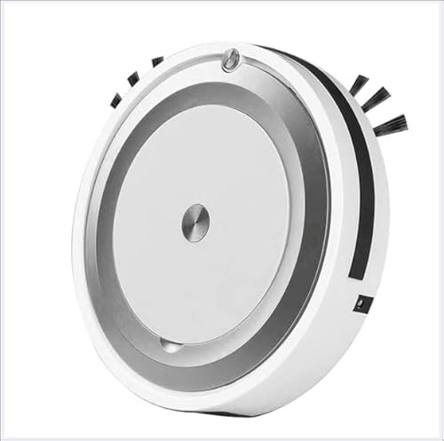 GUBAOPQLA Robot Vacuum Cleaner Robot Vacuum Cleaner with Wiping Function 3-in-1 Mop Robot with 2 Brush Rollers, 90 Minutes Running Time, Wiping Robot for Carpets Tiles Pet Hair,Silver