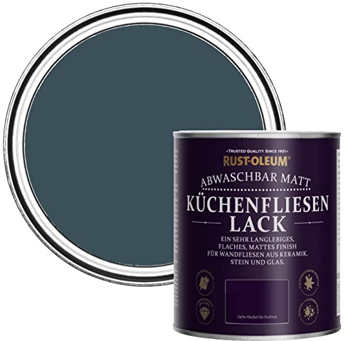 Rust-Oleum Blue water resistant Kitchen Tile Paint in Matt Finish - Evening Blue 750ml