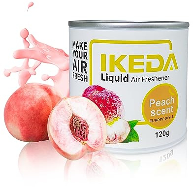 Ambientadores de Coche | 120g Ambientador Líquido Melocotón Aroma | Fuerte Eliminador de Olores | 60 Días Más de Fragancia | Accesorios de Coche para Hombre Mujer | Olor Fresco para Camión Oficina