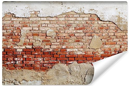 Muralo - 3D Tapete Steinoptik - Vliestapete - Fototapete 3d Effekt - Tapete für Wohnzimmer Schlafzimmer Wandtapete Steintapete - Ziegelmuster - Br. 300cm x Hö. 210cm