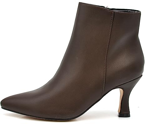 IF Fashion Tronchetti Stivali Stivaletti A Punta Scarpe da Donna Con Tacco MP413 testa di moro N.39