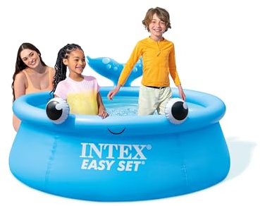 INTEX 26102EH Jolly Whale Easy Set Piscine gonflable : 1,8 m x 50,8 cm – Matériau résistant aux perforations – Gonflage rapide – Capacité de 700 litres – Profondeur d'eau de 40,6 cm