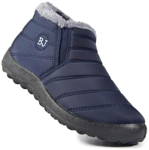 RINDE Stivali Invernali Boojoy Stivali Da Uomo Scarpe Invernali Per Uomini Stivali Da Neve Impermeabili Maschi Caldi Invernali-Blu-43