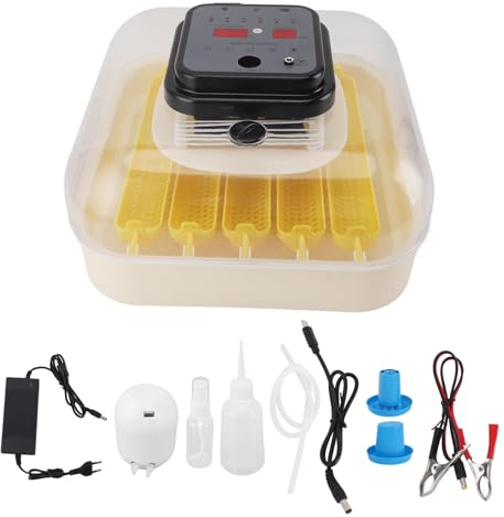 Pssopp Eierinkubatoren für Bruteier, 12 Eier, Automatische Geflügelbrütmaschine, Automatischer Drehbrutkasten für Wachteltaubenküken (Dual Electric)