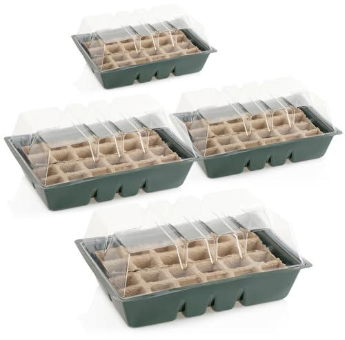 com-four® 4X Serra da Interni per Piante in Coltivazione | Set di Coltivazione per 96 Piante - Scatola per Piante con Vasi per Piantine per la Casa o il Giardino
