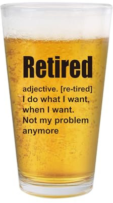 Retirement Gifts for Men Beer Glass 16oz, Retired Beer Pint Glass - Funny Retirement Gifts For Men Boss Coworker - Happy Retirement Gifts Birthday Gifts Christmas Gifts for Men Dad Grandpa Uncle