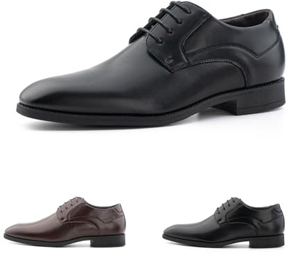 Hitmars Mens Oxfords Shoes Men's Lace Up Derbys Shoes Business Formal Dress Shoes Black N2 7 UK