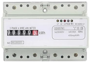 CHIHSS Puissance minuterie Programmable Compteur d'électricité analogique triphasé à 4 Fils Compteur de kWh Consommation d'énergie Rail DIN AC 380V 400V 100A 50Hz(Analog Type DDS576C)