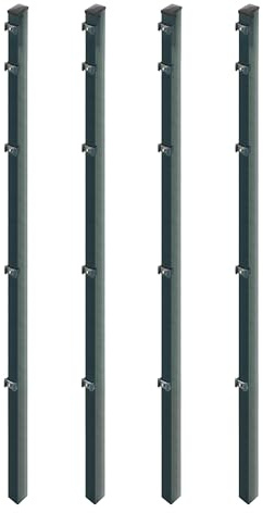 4x Pfosten zum Einbetonieren für Mattenhöhe 180/183 cm | 6x4x240 cm | Anthrazit