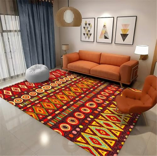RUGMRZ Küchen Teppiche Teppich Für Esszimmer 60x110CM Waschbare Schlafzimmer rot Bequeme und Moderne geometrische