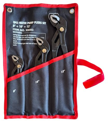 Topolenashop Set 3 Pinze Pappagallo Regolabili 200–250–300 mm | Pinze Poligrip con Bottone a Scatto | Chiave Pappagallo per Tubi e Dadi | Uso Professionale e Fai da Te