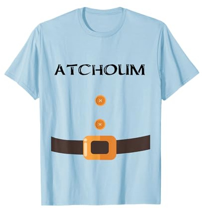 AMIS DES CONTES DE FÉES Costume de Nain Carnaval Halloween pour Groupes de 7 Sept T-Shirt Bleu Unisex-Adultes S Tube Manche Courte Col Rond Double Manche 7 Count Familles Amis Amateurs de Théâtre